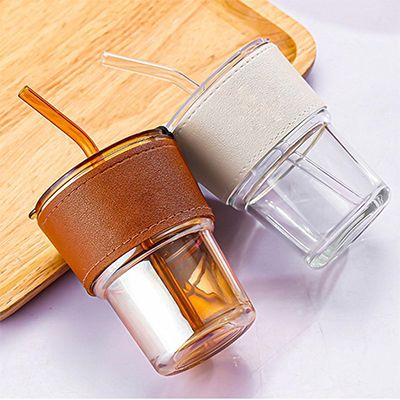 MONTE 2 Premium Color Glass Mug with PU Sleeve - 400ml