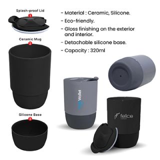 MUSHI Ceramic Mug with Silicone Base - 320ml