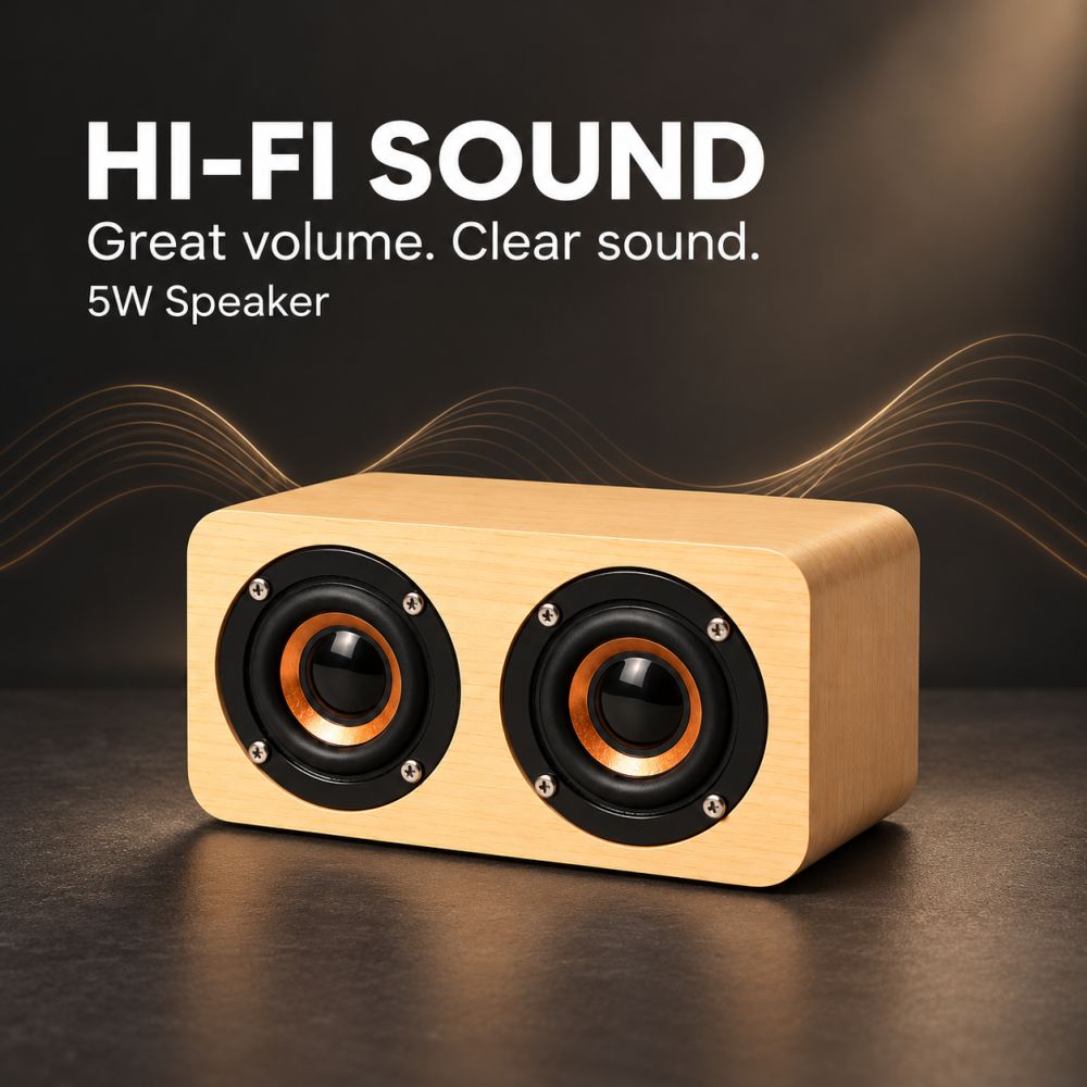Nelson Wooden Bluetooth Speaker - 800mAh Battery