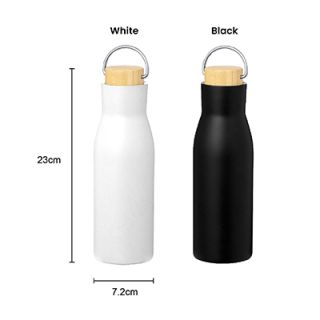OPPA Double Wall S.Steel with Bamboo Cap Handle - 450ml
