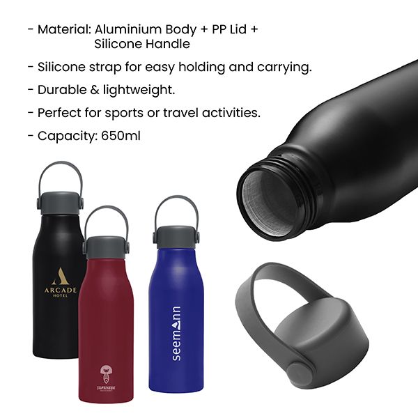 OUTFIT Aluminium Bottle with Handle - 650ml