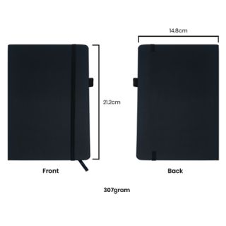 PU Fabric Hard Cover A5 Notebook with Pen Loop