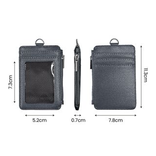 PU ID Holder with Open Zippered Wallet