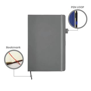 PU Texture A5 Notebook with Pen Loop