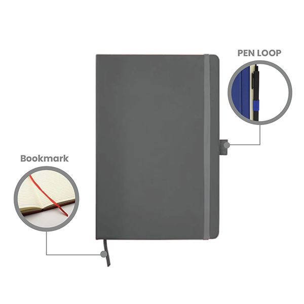 PU Texture A5 Notebook with Pen Loop