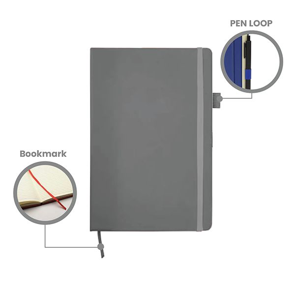 PU Texture A5 Notebook with Pen Loop