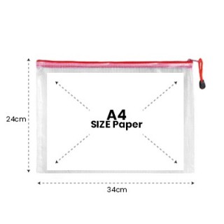 PVC Transparent Netting Pouch - A4 Size