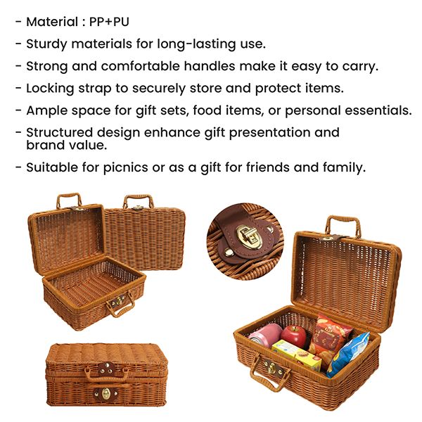 RATTAN Retro Basket for Gifts Set - L