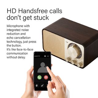 Retro Wooden Bluetooth Speaker with FM Radio - 1800mAh Battery