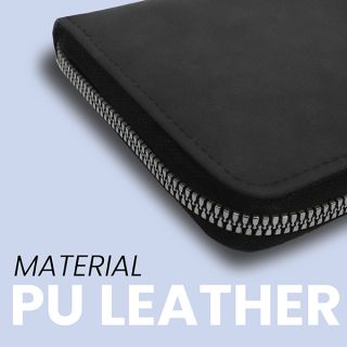 RFID Leather Travel Passport Cards Holder Zippered Strap