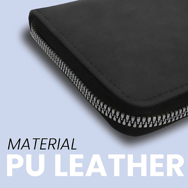 RFID Leather Travel Passport Cards Holder Zippered Strap