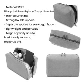 rPET Organizer Tech Toiletry Travel Pouch