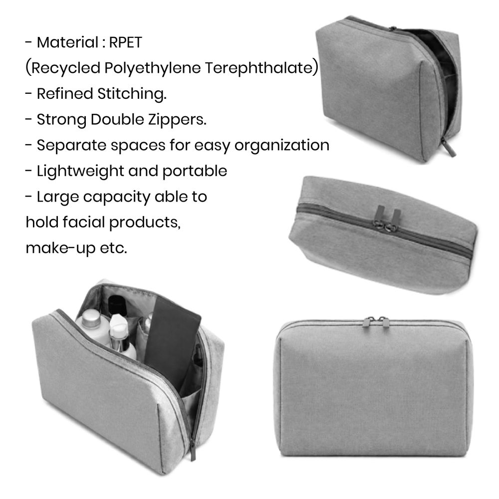 rPET Organizer Tech Toiletry Travel Pouch
