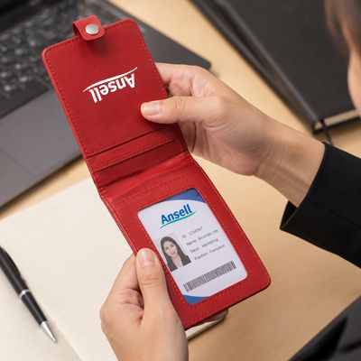 Smooth PU ID Holder Flip Open Wallet