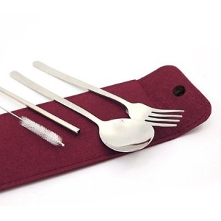 Snap Closure Felt Pouch