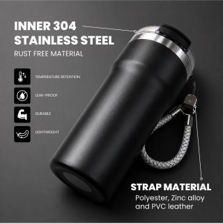 SNAPSIP Stainless Steel Bottle with Strap - 600ml