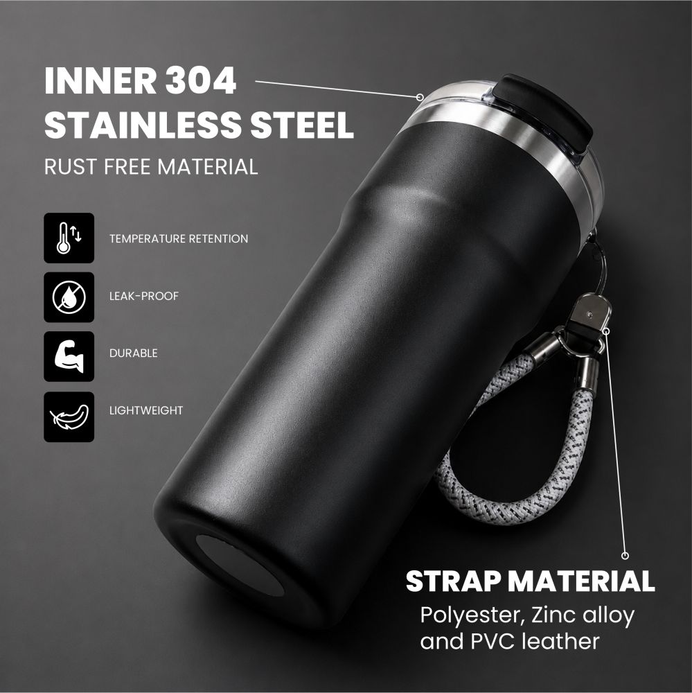 SNAPSIP Stainless Steel Bottle with Strap - 600ml