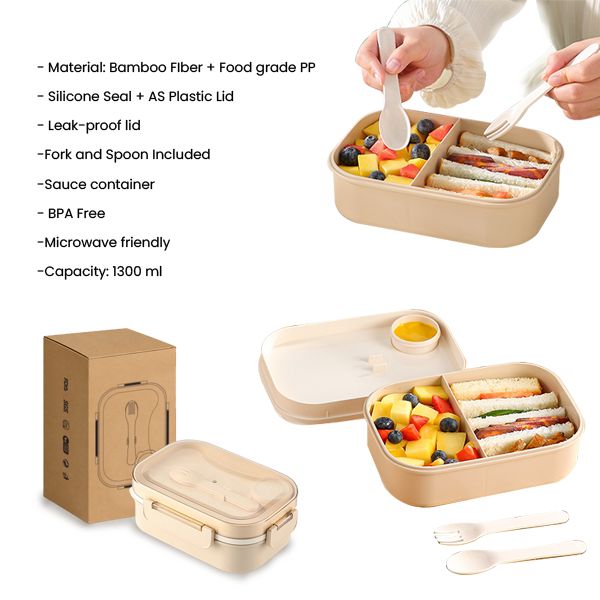SOUZ bamboo fiber Lunch Box - 1300ml