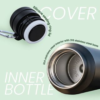 Stainless Steel Bottle With Carabiner - 450ml