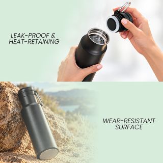 Stainless Steel Bottle With Carabiner - 450ml