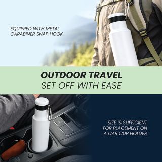 Stainless Steel Bottle With Carabiner - 450ml