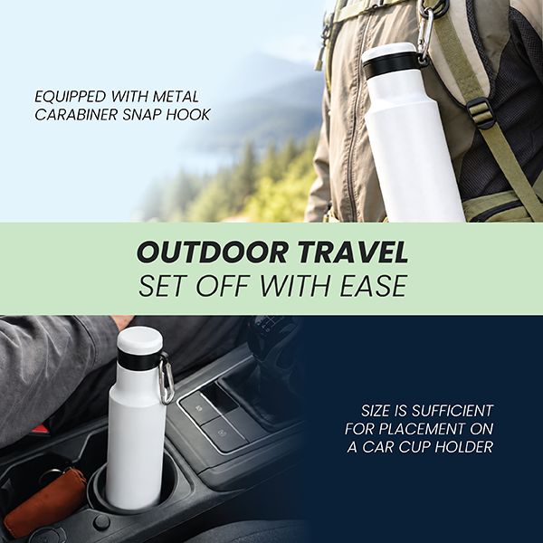 Stainless Steel Bottle With Carabiner - 450ml