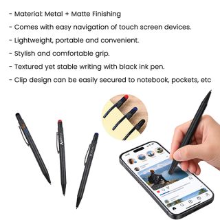 STAR Matte Stylus Press Action Metal Ball Pen