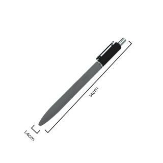 Dimension diagram of the duo tone pen, 14cm long and 1.4cm across