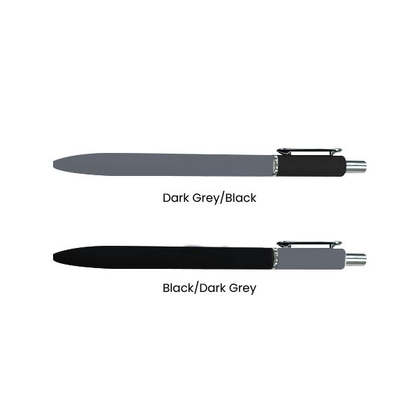 The two colourways of the STONE Duo Tone pen side by side, dark grey with black and black with dark grey