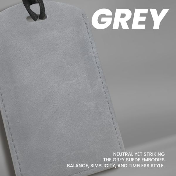 SUEDE PU ID Card Holder with Key Ring