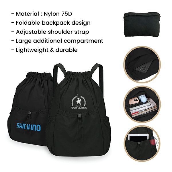 TARGET Foldable Nylon Drawstring Backpack