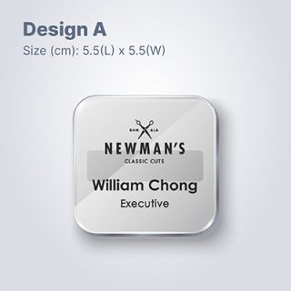 Transparent Acrylic Name Tag with Magnetic Back