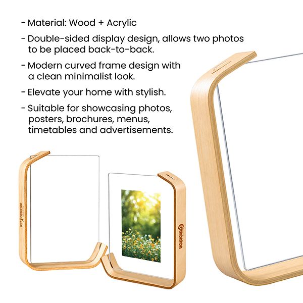Transparent Acrylic with L-Shape Wood Frame