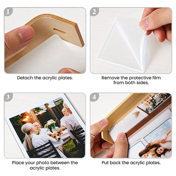 Transparent Acrylic with L-Shape Wood Frame