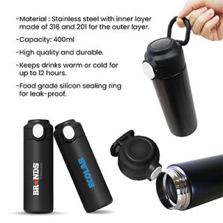 TRAVO Stainless Steel Thermos with Handle - 400ml