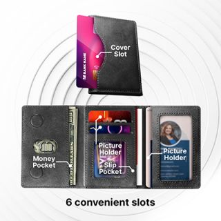 TRIFOLD PU Magnetic Wallet with RFID Block