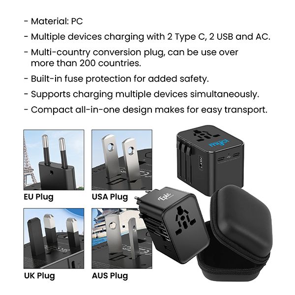 ULTRALINK Travel Adapter 2 USB + 2 Type C Charger