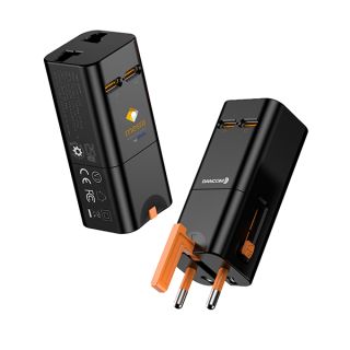 Universal Travel Adapter AC + 2 Type C Charger