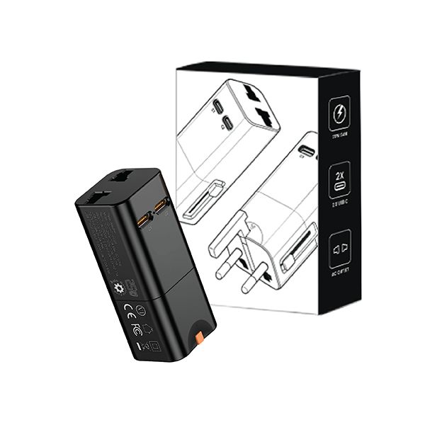 Universal Travel Adapter AC + 2 Type C Charger