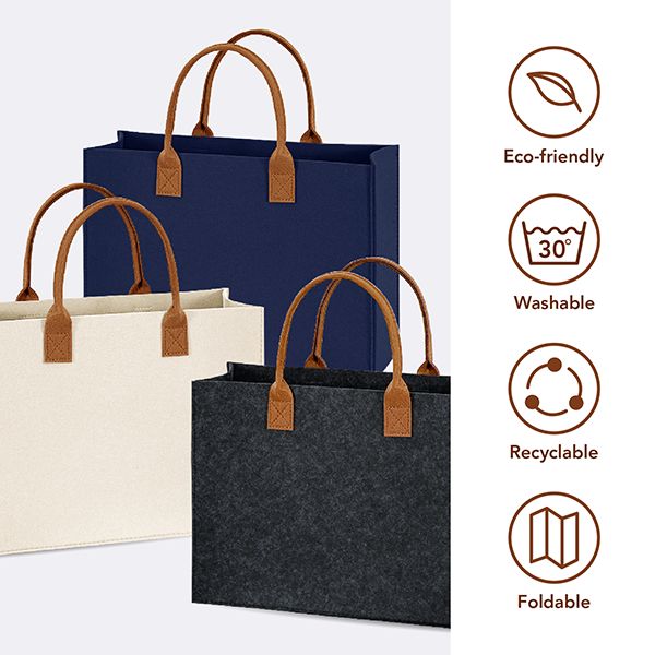 URBAN Felt 2 Tone Tote Bag - L