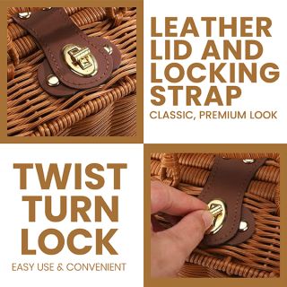 RATTAN Retro Basket for Gifts Set - L