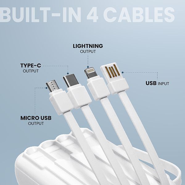 VOLT Power Bank with Built-in 4 Cables - 10000mAh