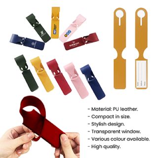 WE PU Leather Luggage Tag Holder