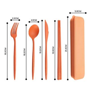 WHEAT 4-in-1 Colour Eco-Cutlery Set