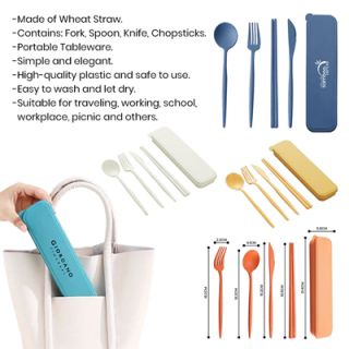 WHEAT 4-in-1 Colour Eco-Cutlery Set