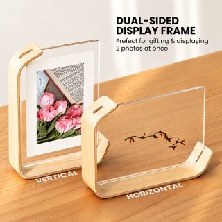 WOOD Transparent Acrylic L-Shape Photo Frame