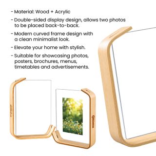 WOOD Transparent Acrylic L-Shape Photo Frame