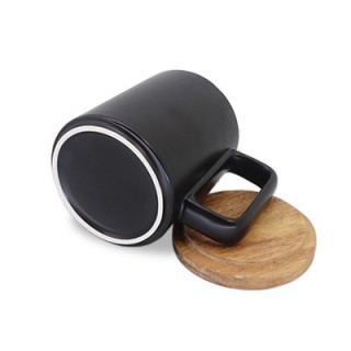 Wooden Cap Ceramic Mug - 450ml