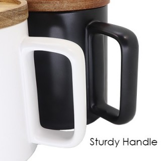 Wooden Cap Ceramic Mug - 450ml