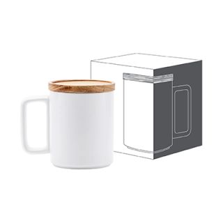 Wooden Cap Ceramic Mug - 450ml